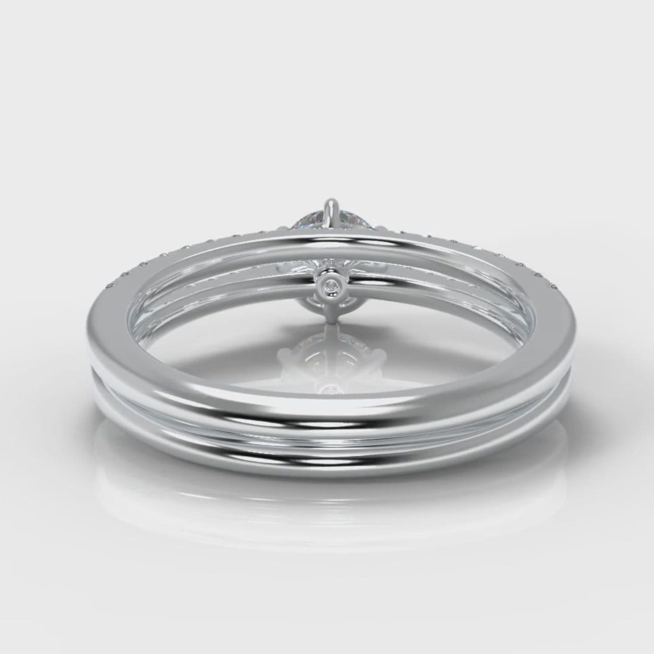 Star Petite Micropavé Round Brilliant Cut Diamond Bridal Set
