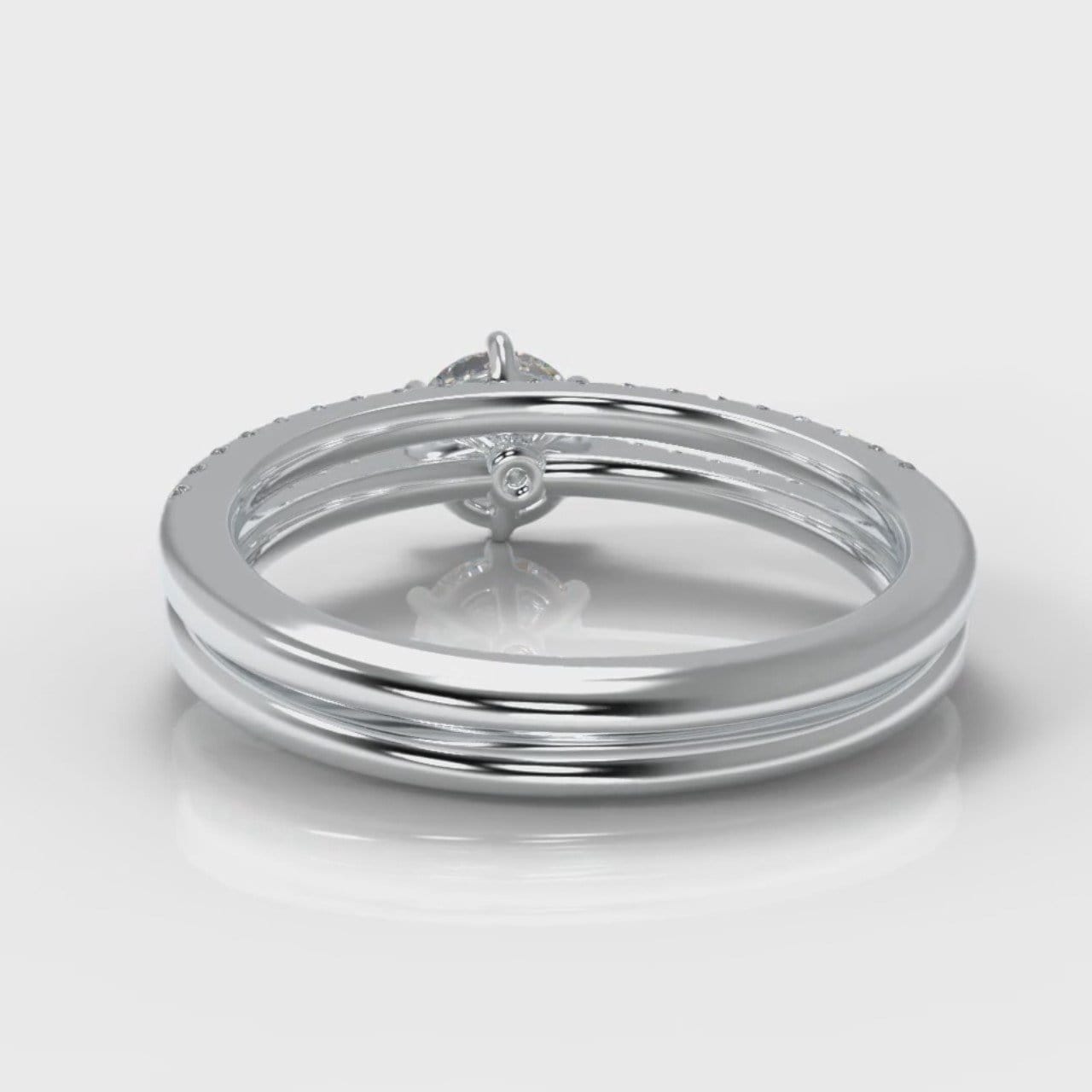 Star Petite Micropavé Round Brilliant Cut Diamond Bridal Set