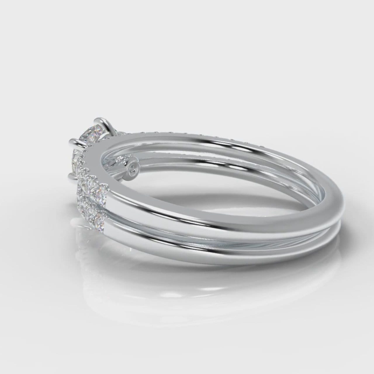 Star Petite Micropavé Round Brilliant Cut Diamond Bridal Set