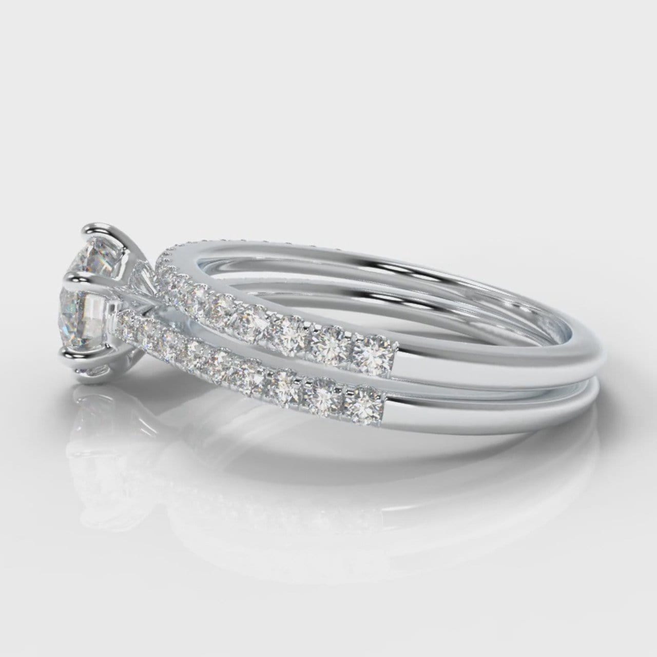 Star Petite Micropavé Round Brilliant Cut Diamond Bridal Set