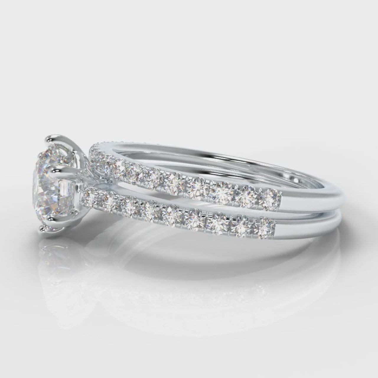 Star Petite Micropavé Round Brilliant Cut Diamond Bridal Set