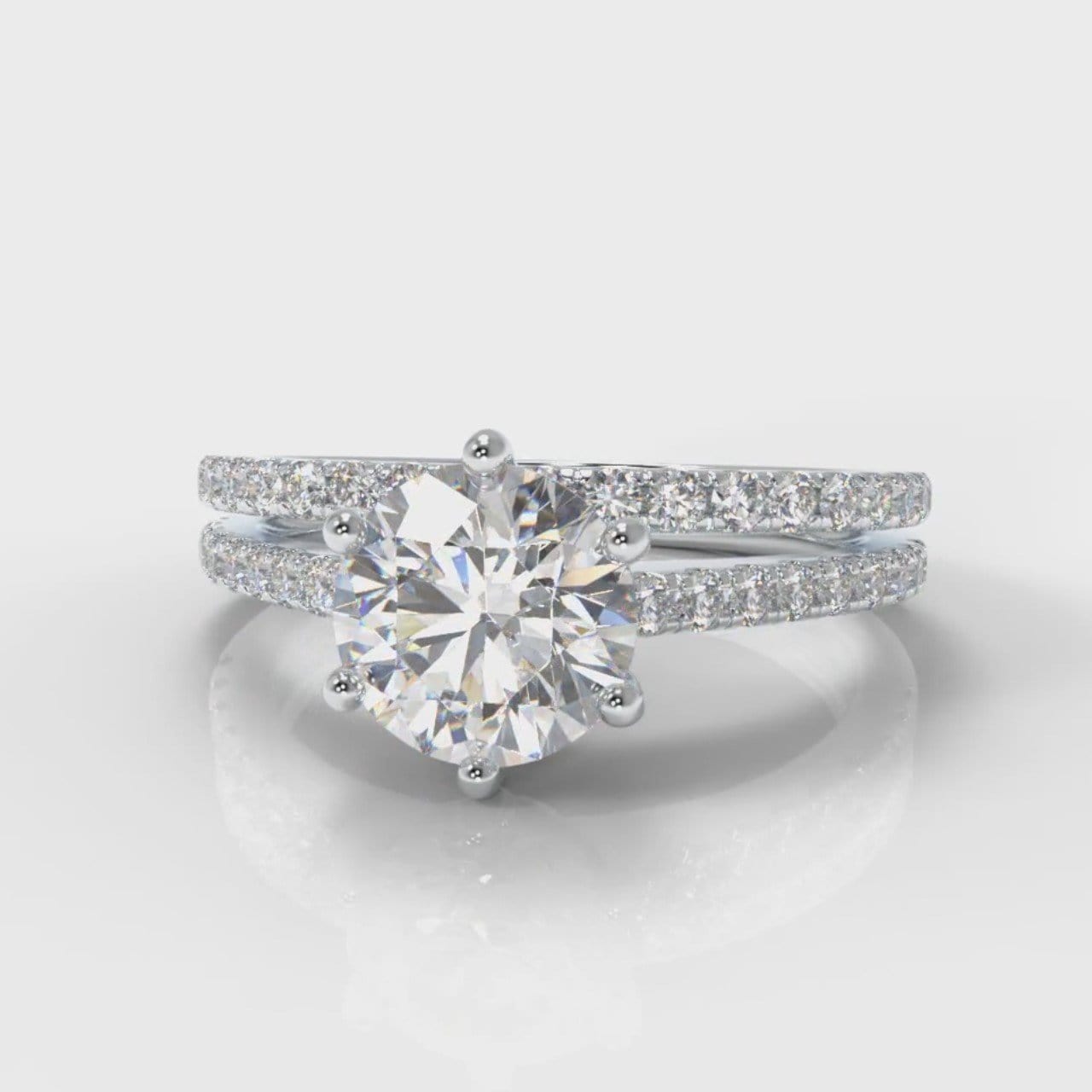 Star Petite Micropavé Round Brilliant Cut Diamond Bridal Set