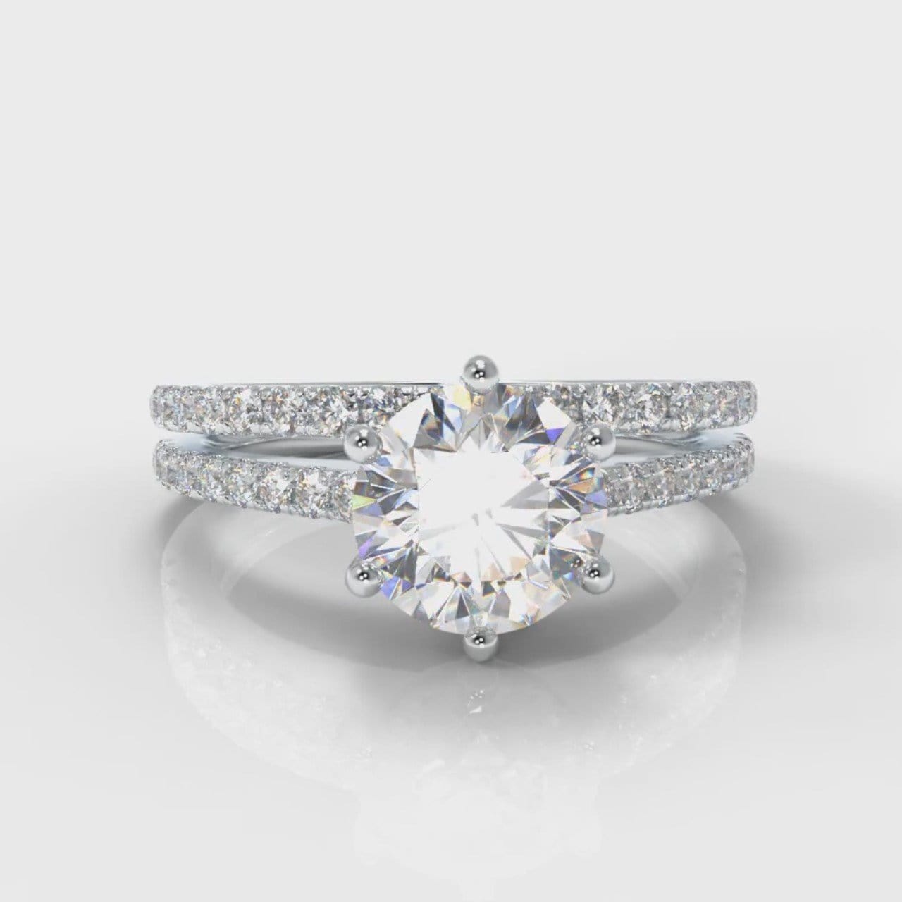 Star Petite Micropavé Round Brilliant Cut Diamond Bridal Set