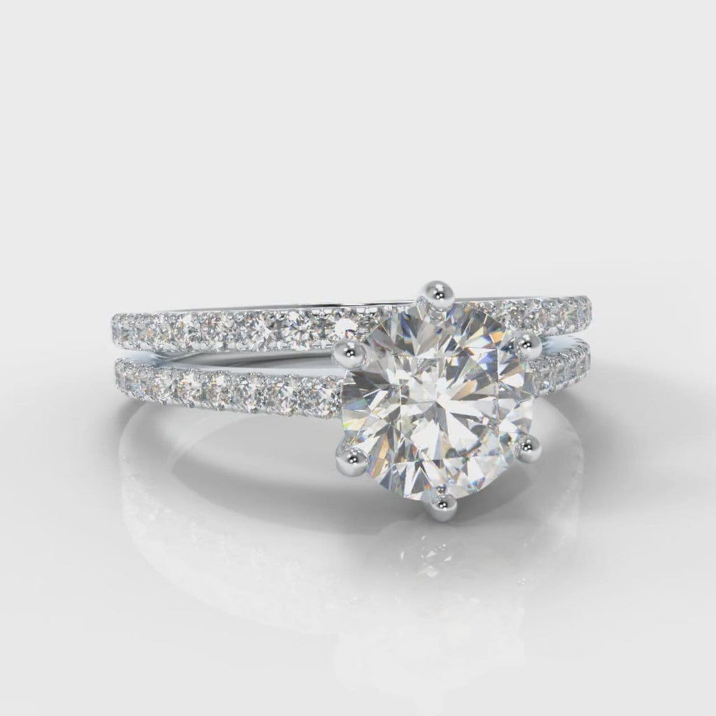 Star Petite Micropavé Round Brilliant Cut Diamond Bridal Set