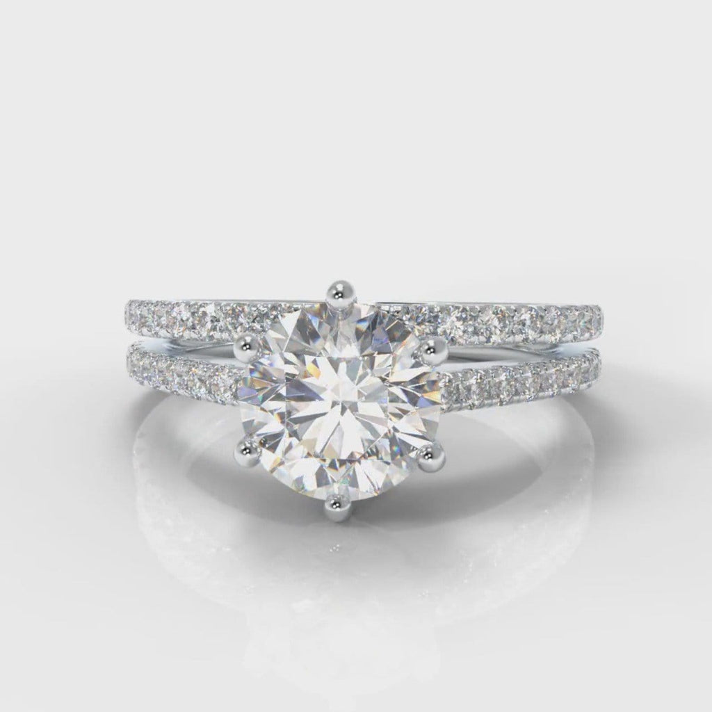 Star Petite Micropavé Round Brilliant Cut Diamond Bridal Set