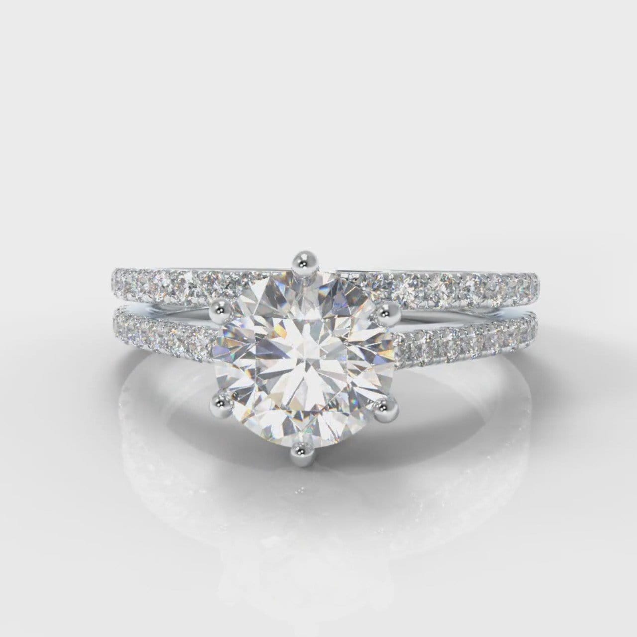 Star Petite Micropavé Round Brilliant Cut Diamond Bridal Set
