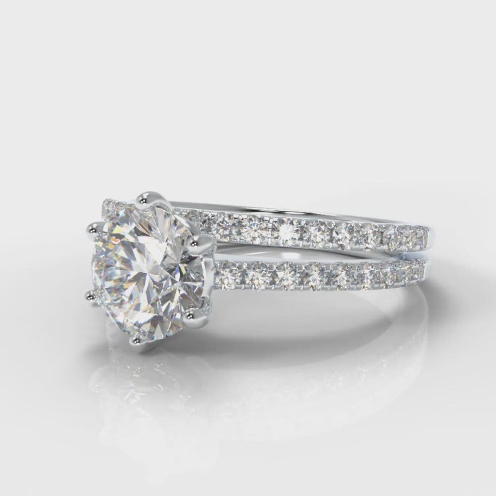 Star Petite Micropavé Round Brilliant Cut Diamond Bridal Set