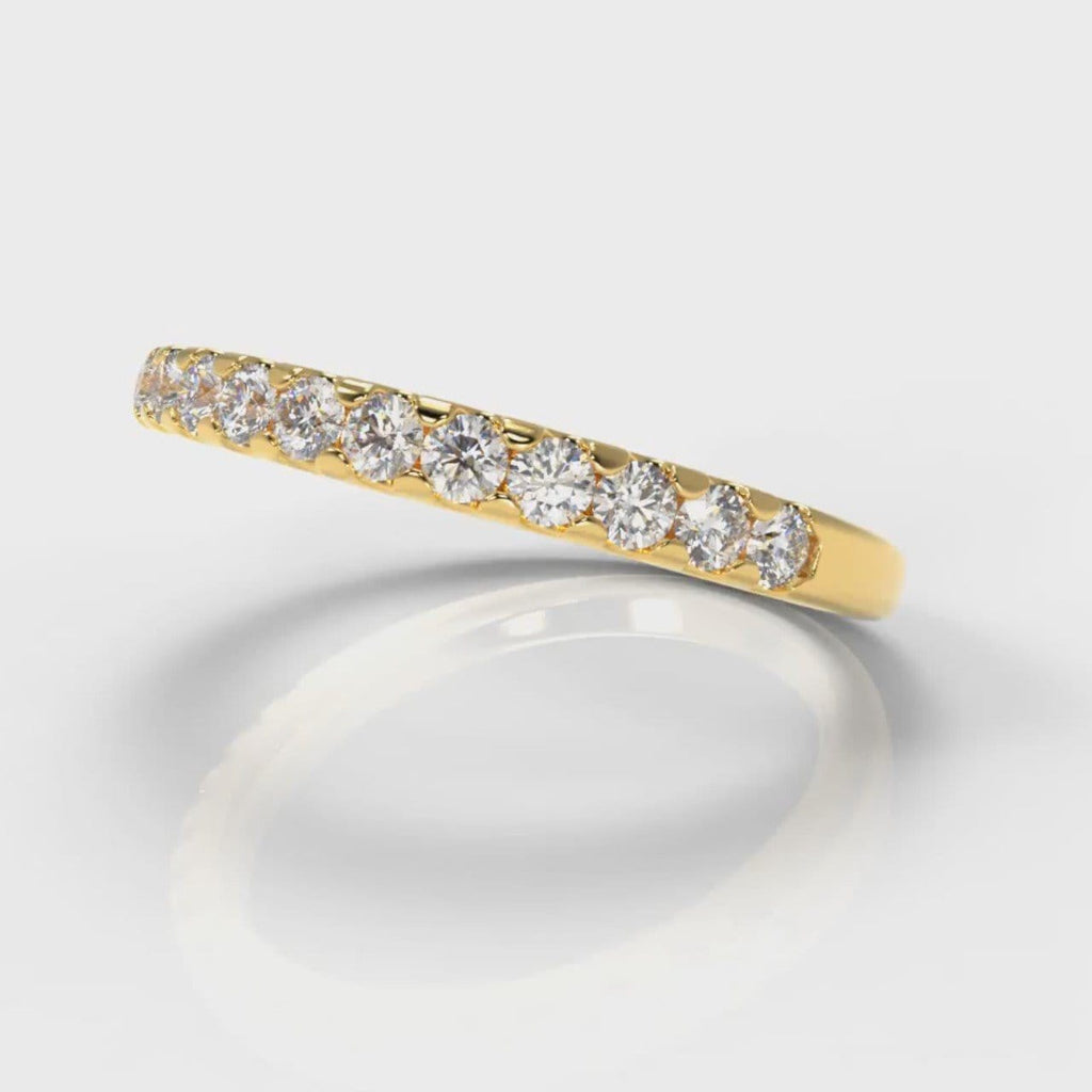 Micropavé Diamond Wedding Ring - Yellow Gold