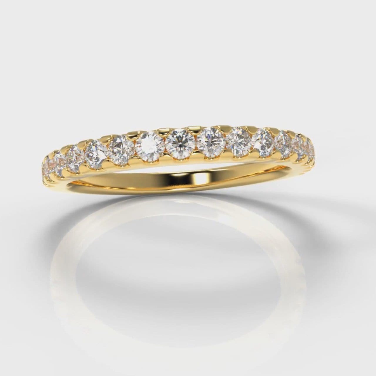 Micropavé Diamond Wedding Ring - Yellow Gold