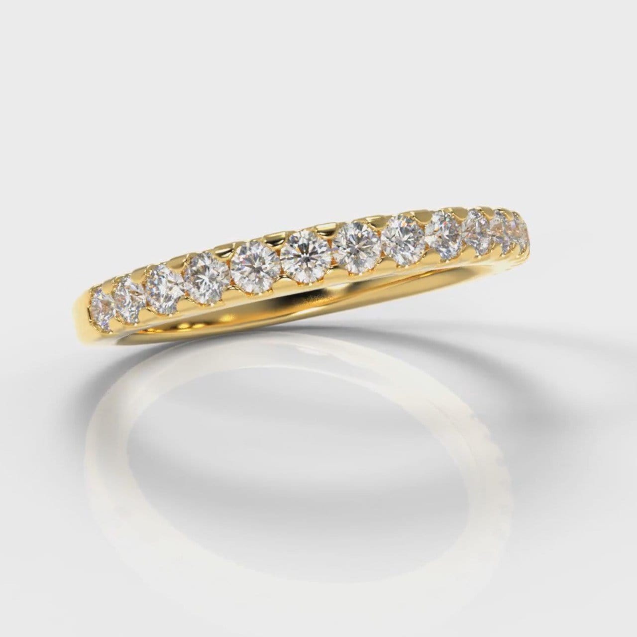 Micropavé Diamond Wedding Ring - Yellow Gold