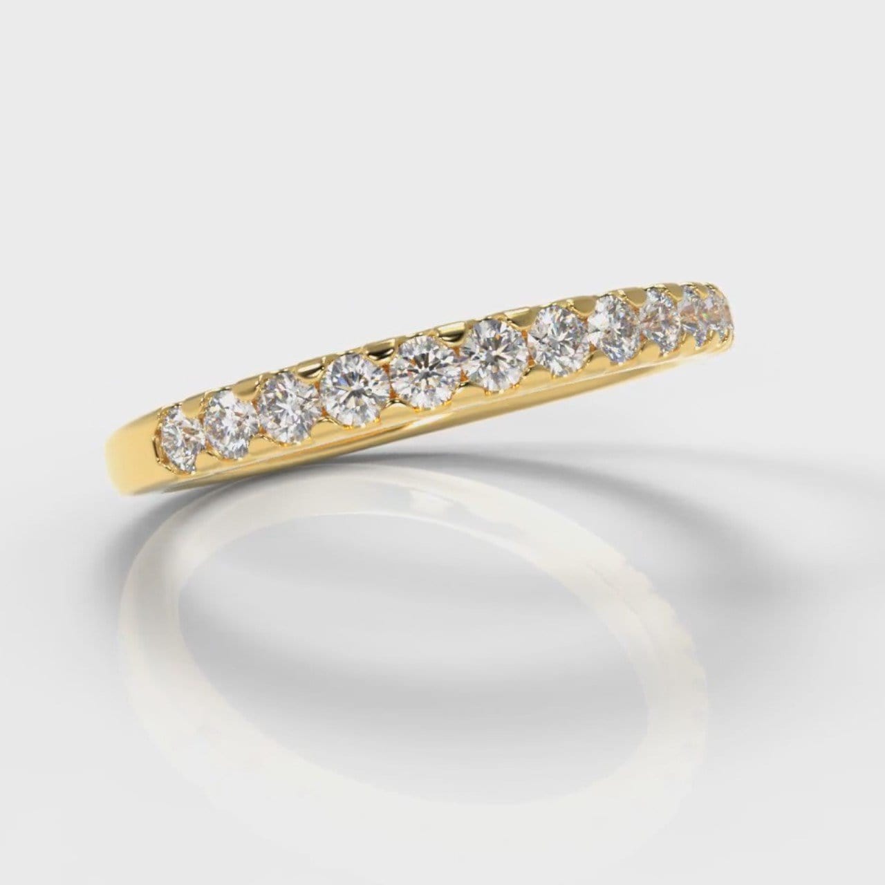 Micropavé Diamond Wedding Ring - Yellow Gold