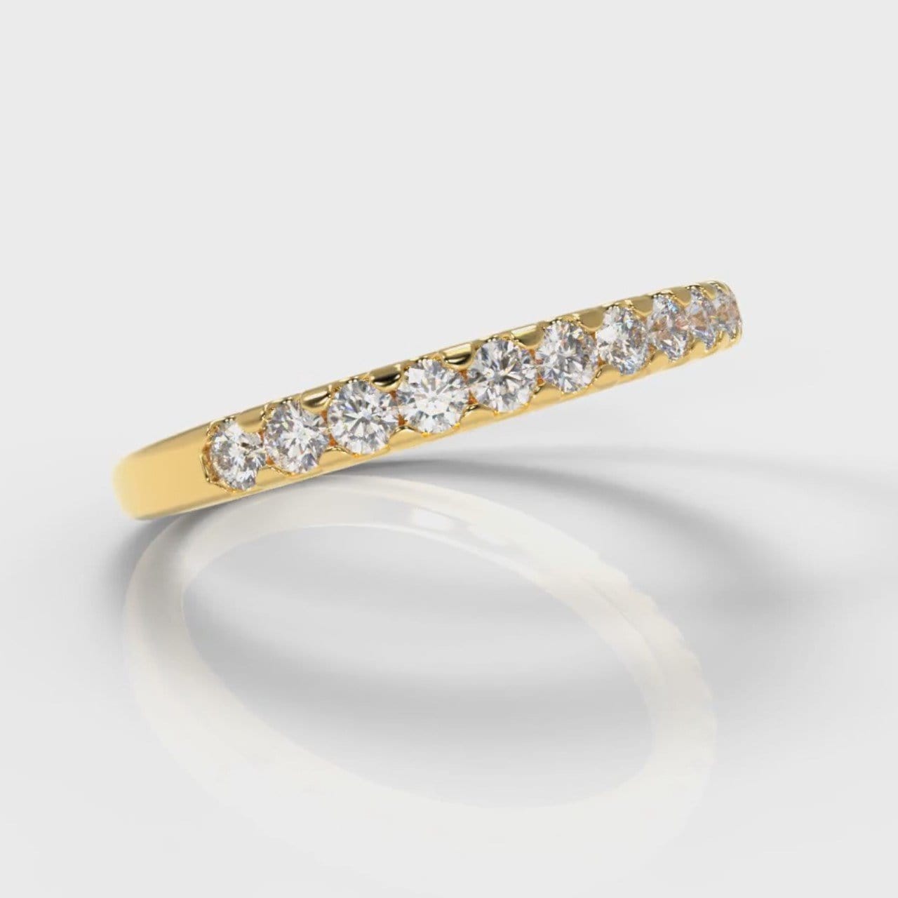 Micropavé Diamond Wedding Ring - Yellow Gold