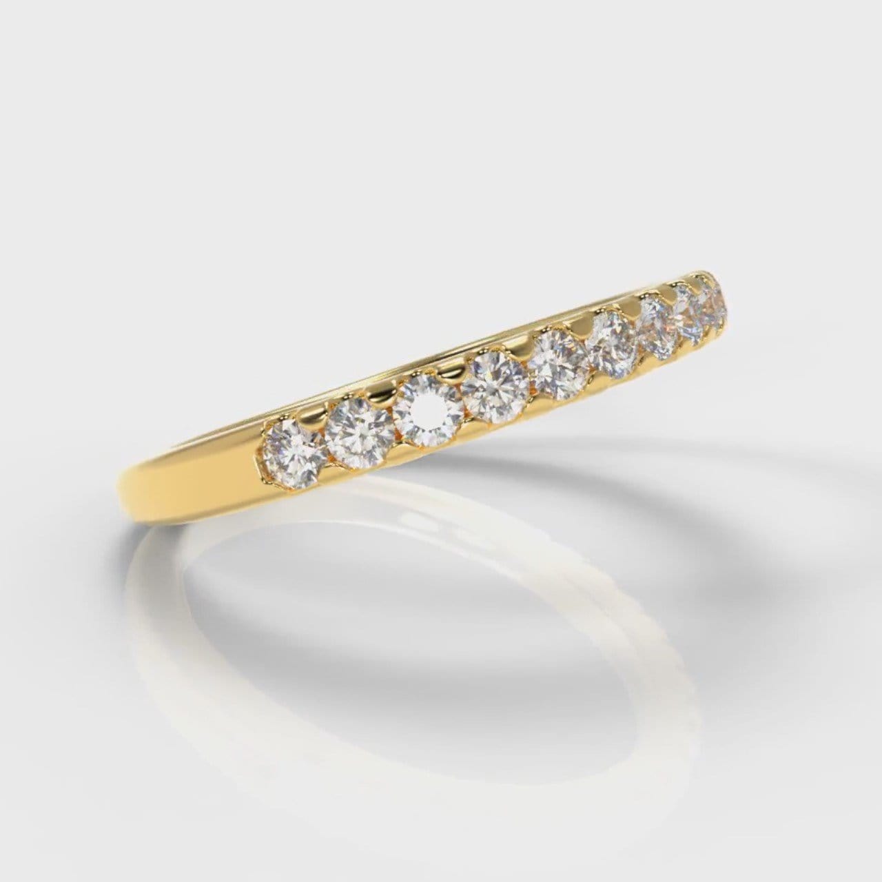 Micropavé Diamond Wedding Ring - Yellow Gold