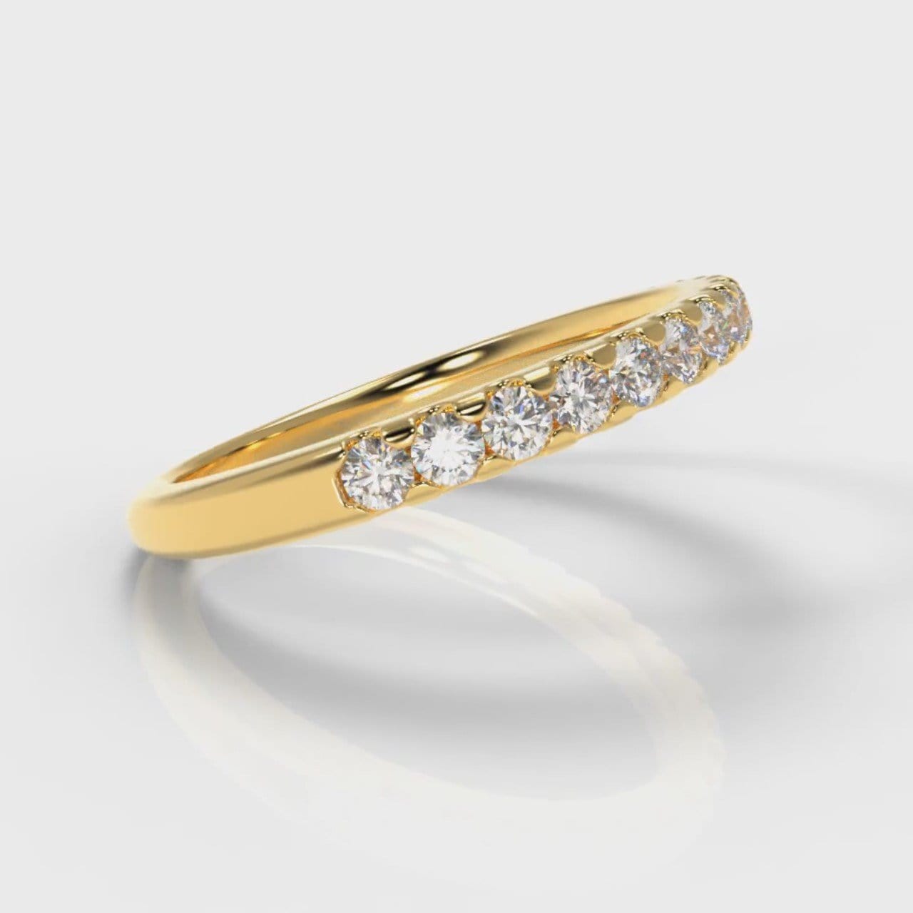 Micropavé Diamond Wedding Ring - Yellow Gold