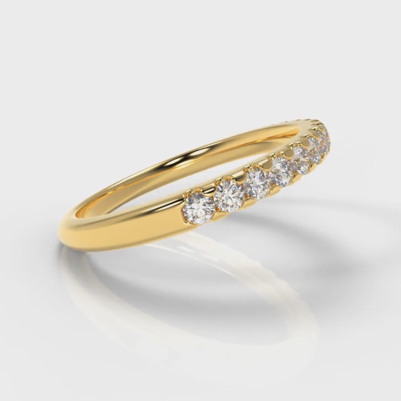 Micropavé Diamond Wedding Ring - Yellow Gold