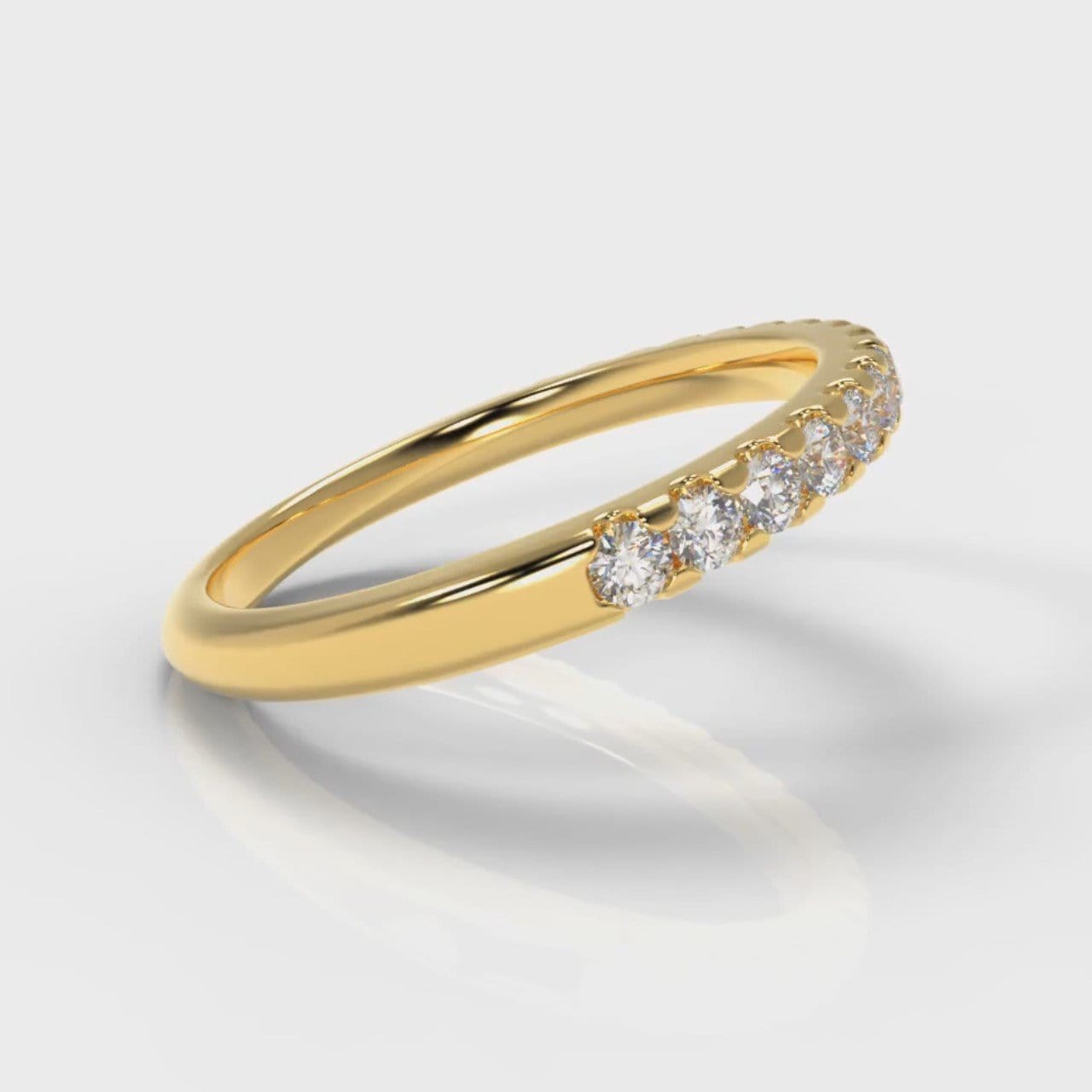Micropavé Diamond Wedding Ring - Yellow Gold