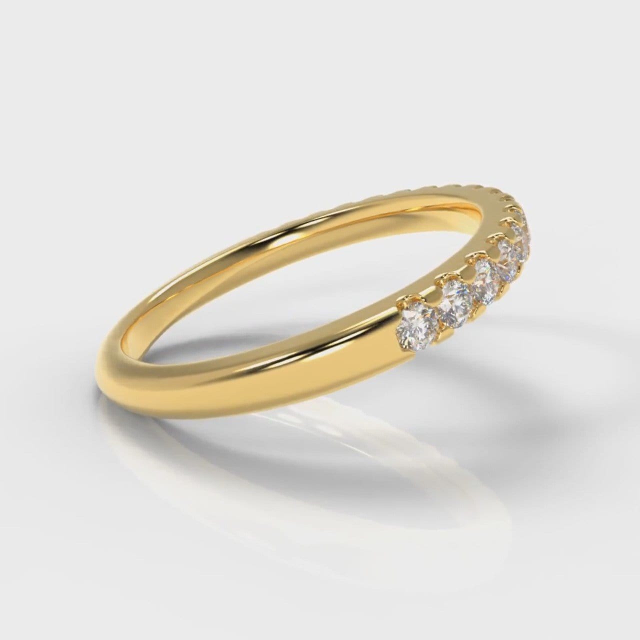 Micropavé Diamond Wedding Ring - Yellow Gold