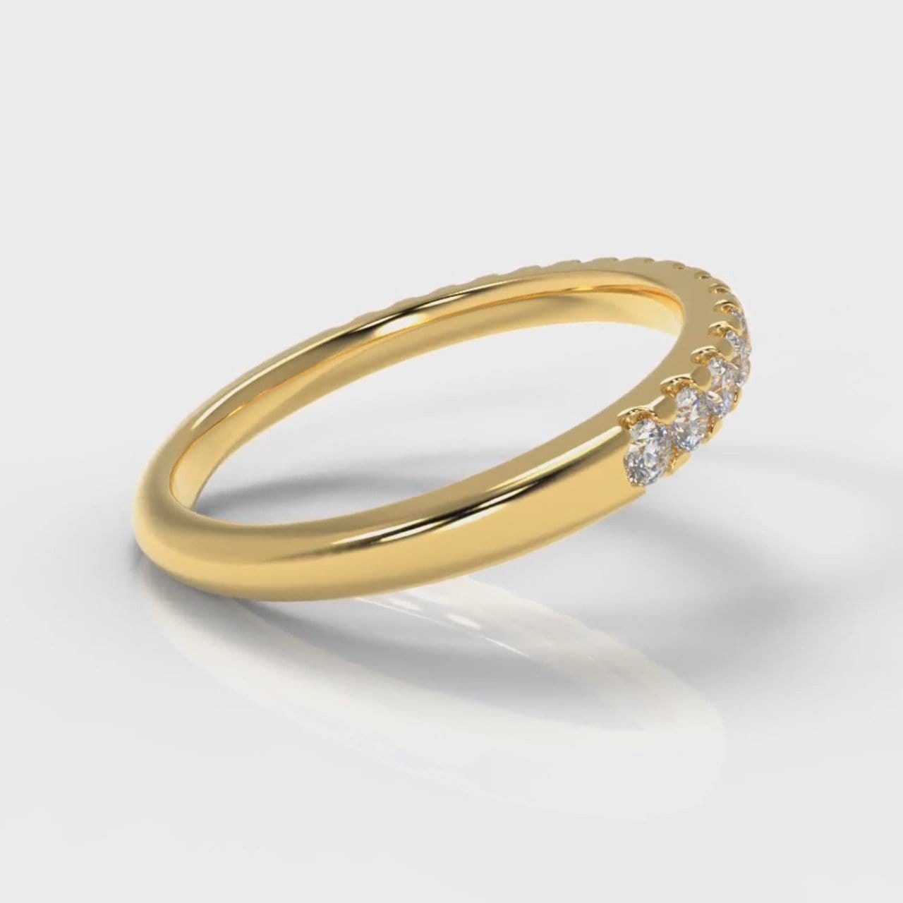 Micropavé Diamond Wedding Ring - Yellow Gold