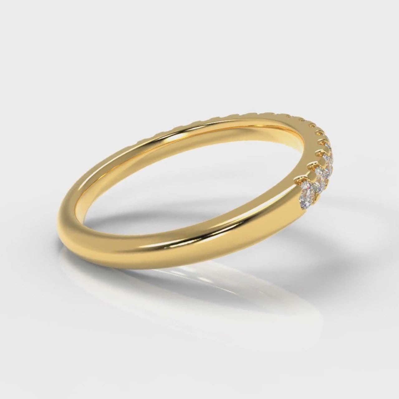 Micropavé Diamond Wedding Ring - Yellow Gold