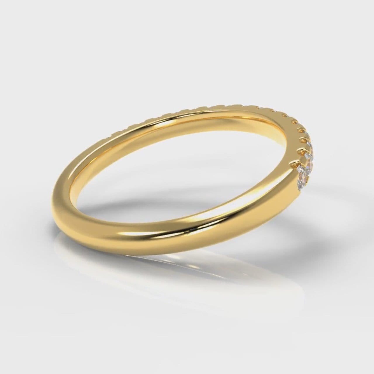 Micropavé Diamond Wedding Ring - Yellow Gold