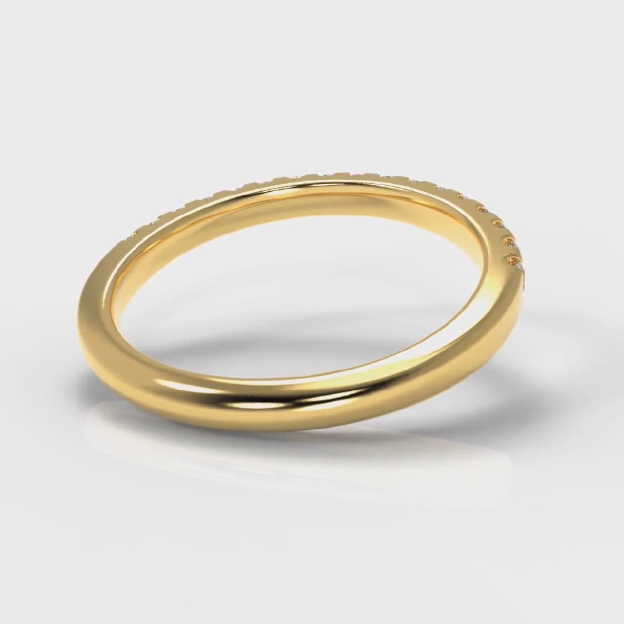 Micropavé Diamond Wedding Ring - Yellow Gold