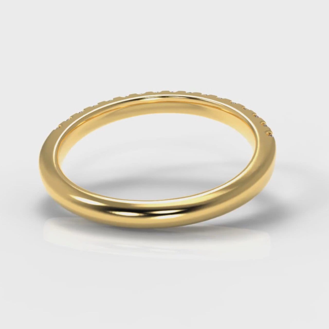 Micropavé Diamond Wedding Ring - Yellow Gold