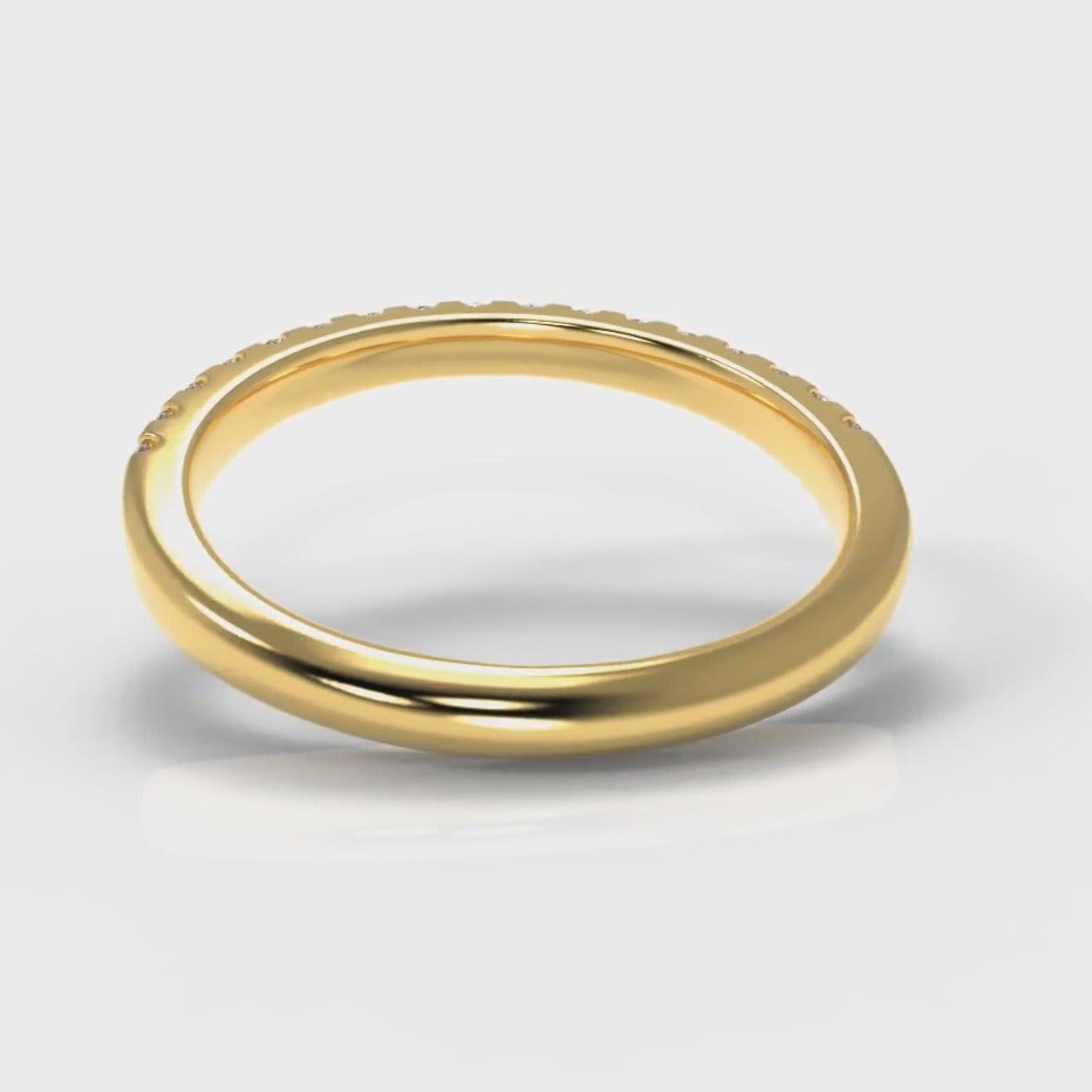 Micropavé Diamond Wedding Ring - Yellow Gold
