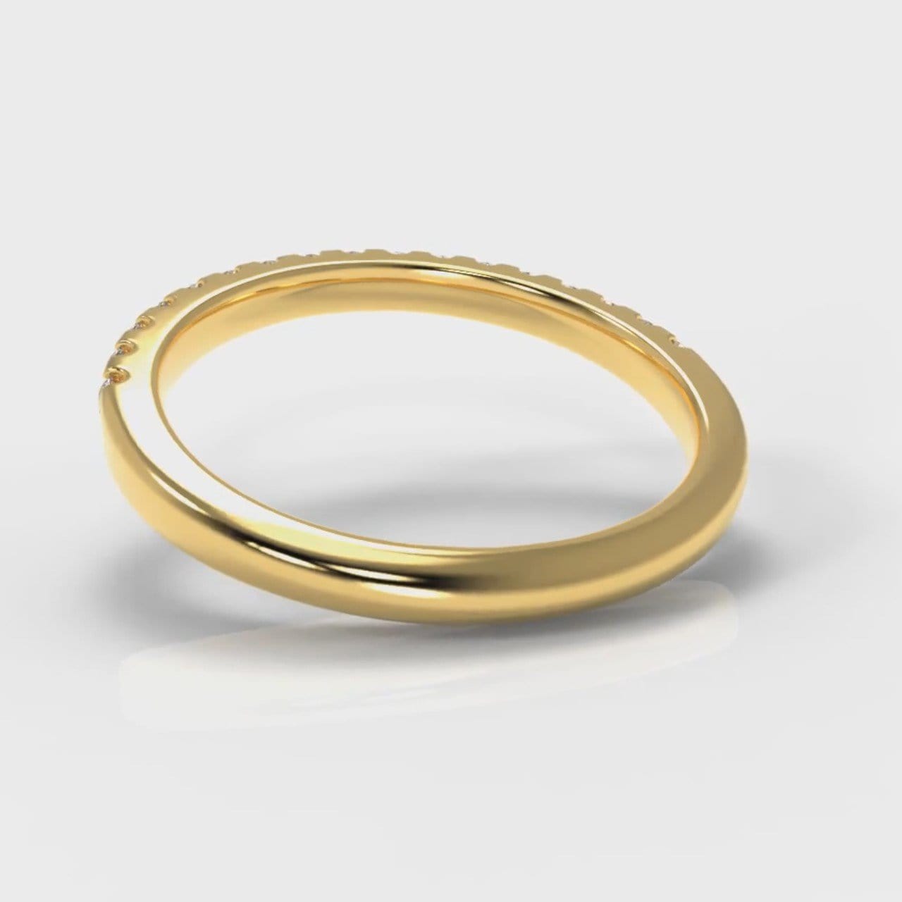 Micropavé Diamond Wedding Ring - Yellow Gold