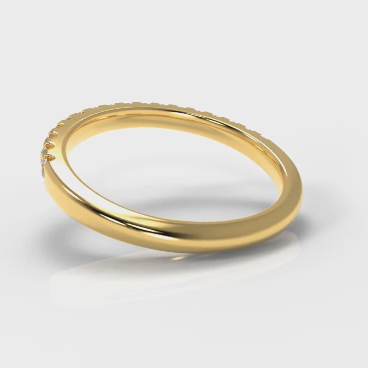 Micropavé Diamond Wedding Ring - Yellow Gold