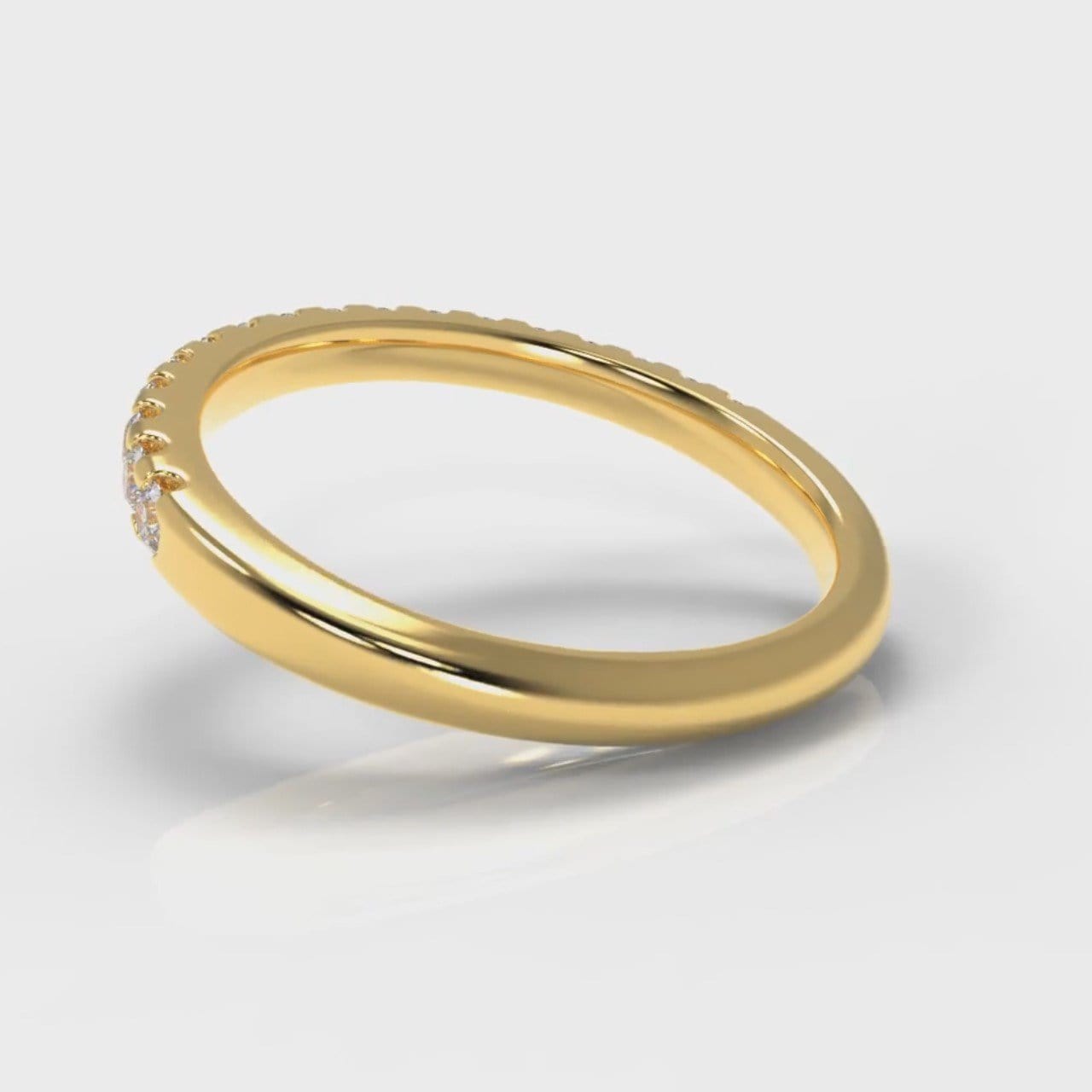 Micropavé Diamond Wedding Ring - Yellow Gold