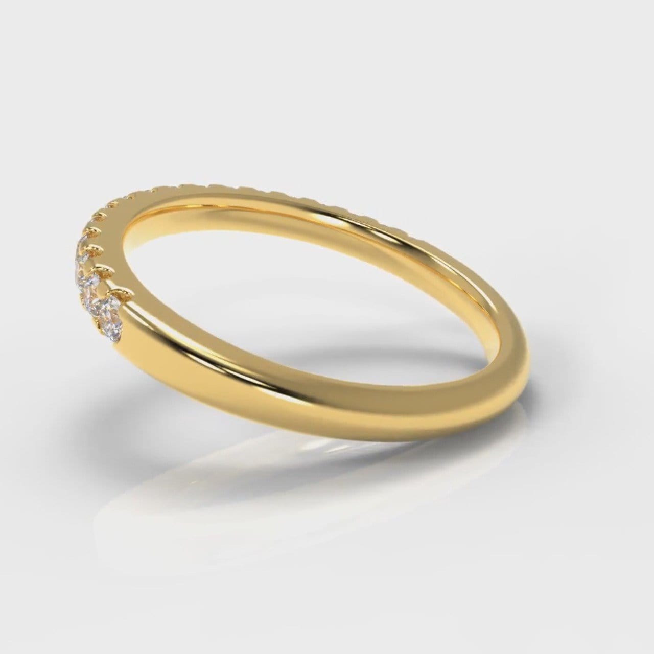 Micropavé Diamond Wedding Ring - Yellow Gold