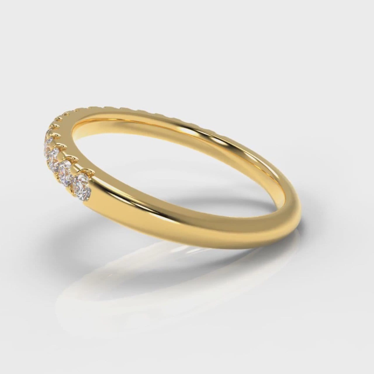 Micropavé Diamond Wedding Ring - Yellow Gold