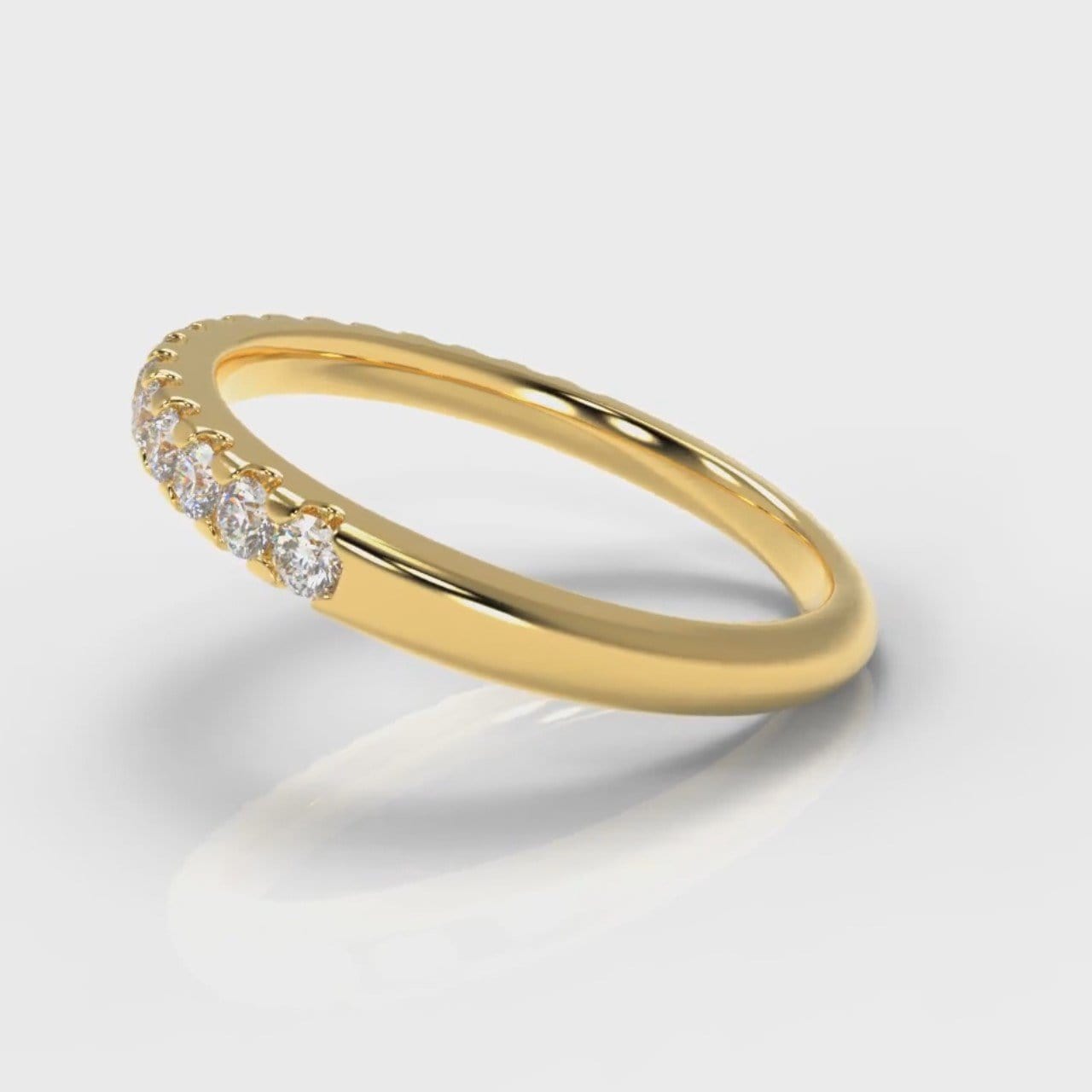 Micropavé Diamond Wedding Ring - Yellow Gold