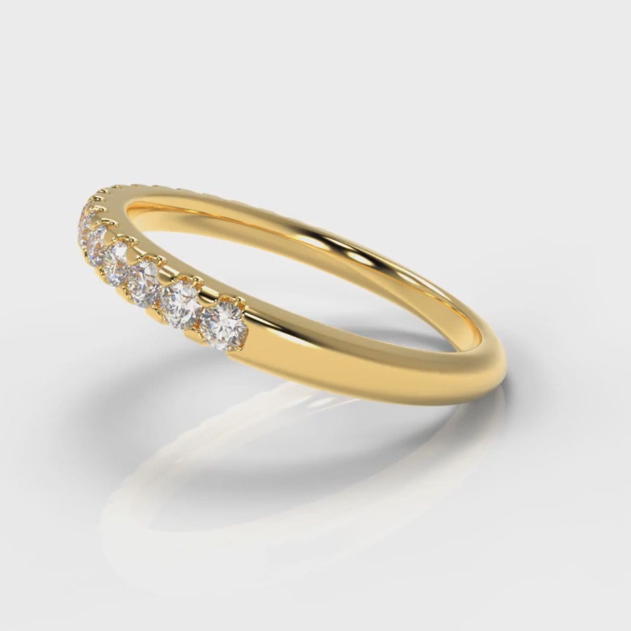 Micropavé Diamond Wedding Ring - Yellow Gold