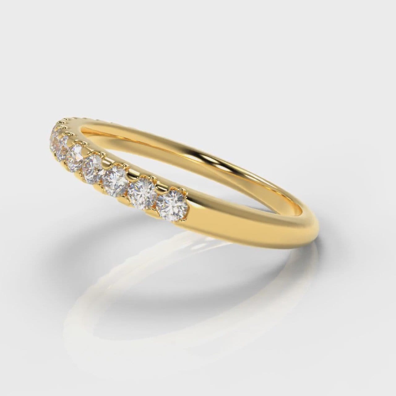 Micropavé Diamond Wedding Ring - Yellow Gold