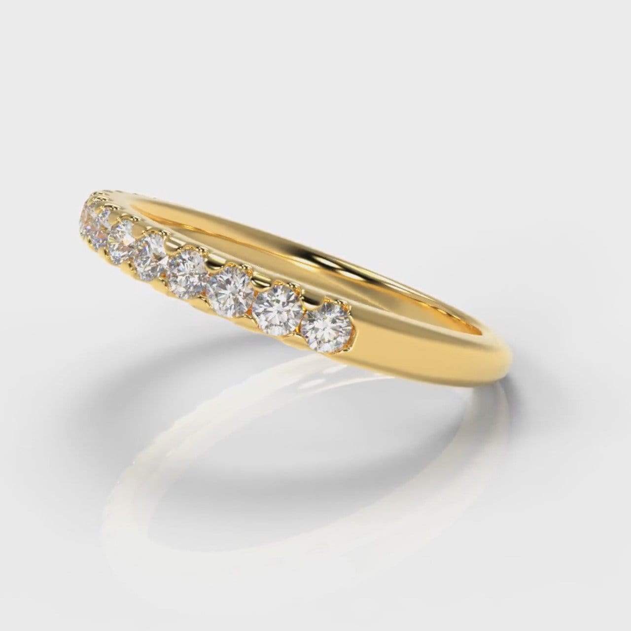 Micropavé Diamond Wedding Ring - Yellow Gold