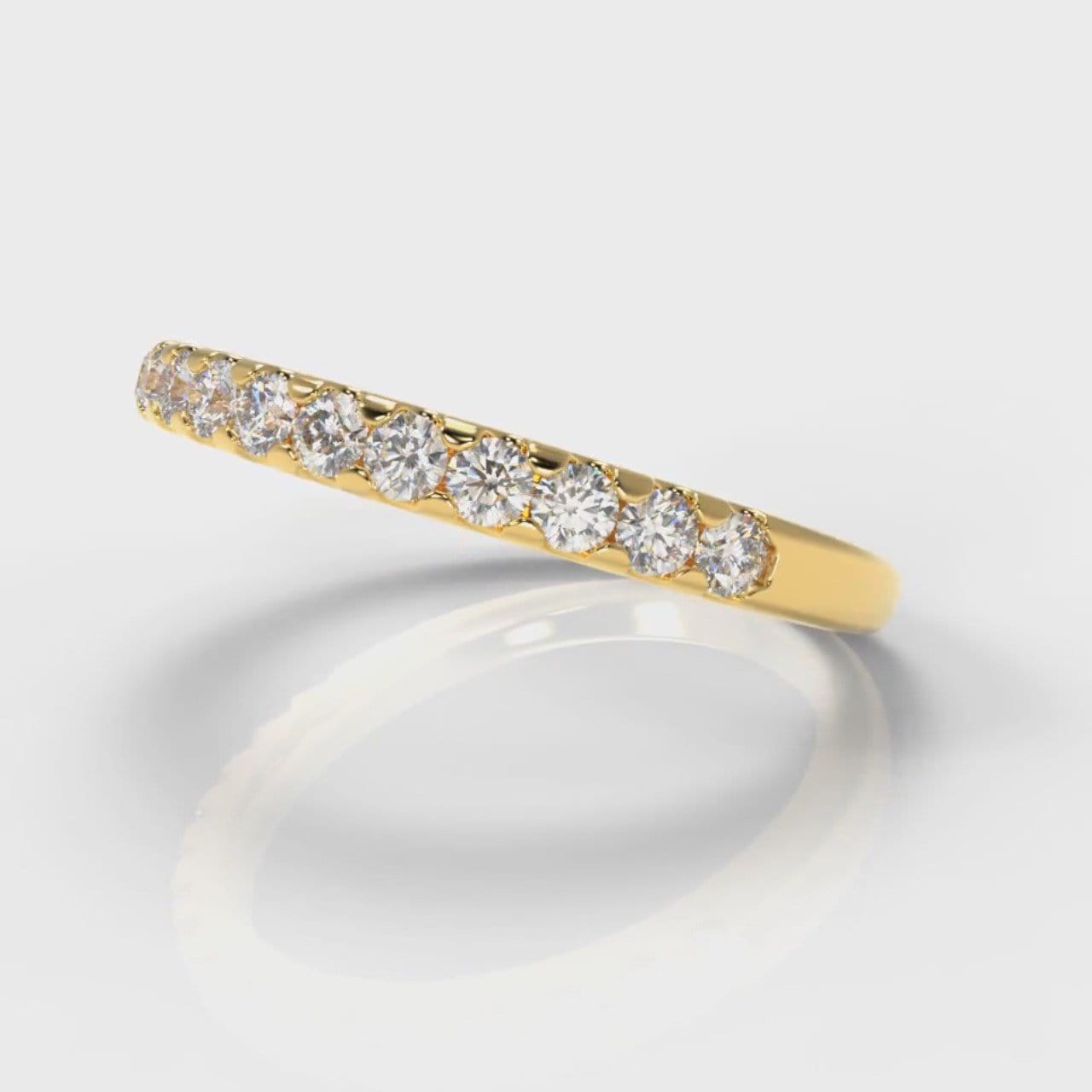 Micropavé Diamond Wedding Ring - Yellow Gold