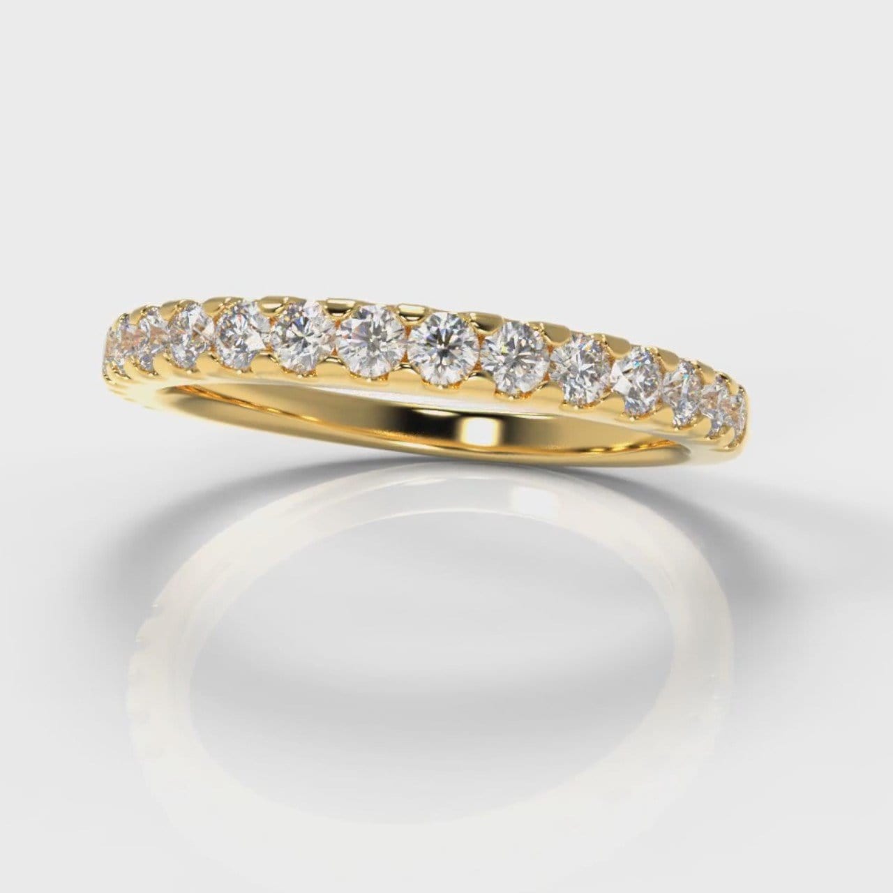 Micropavé Diamond Wedding Ring - Yellow Gold
