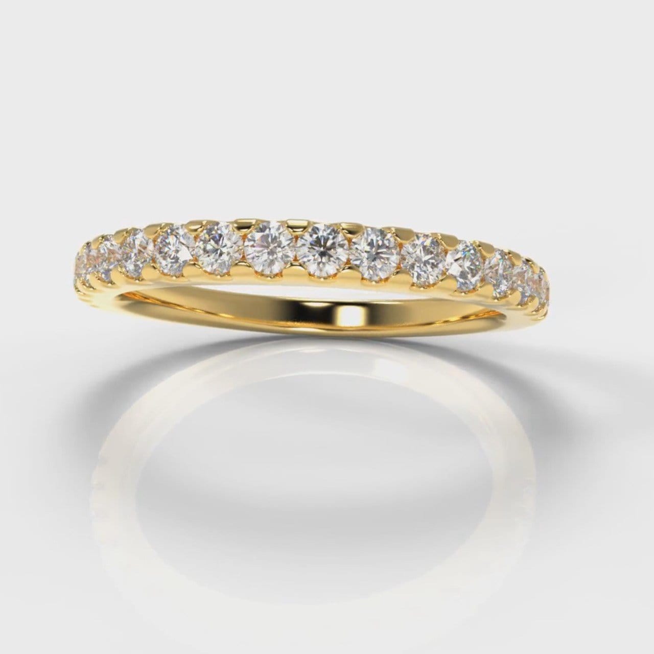 Micropavé Diamond Wedding Ring - Yellow Gold