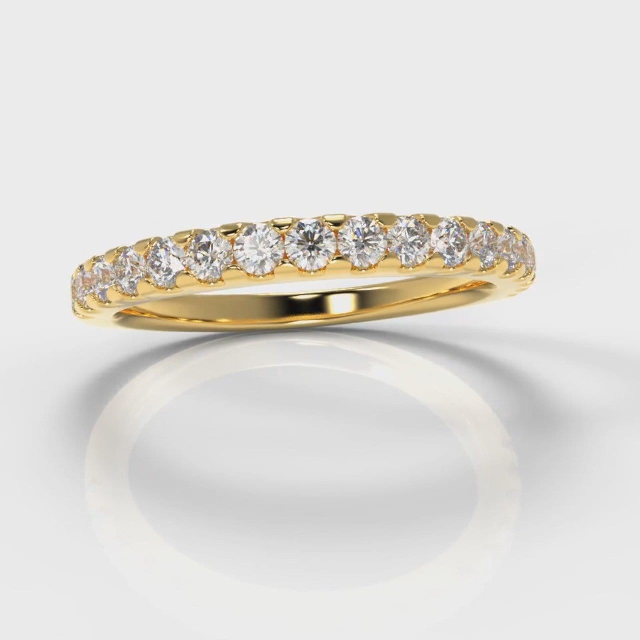 Micropavé Diamond Wedding Ring - Yellow Gold