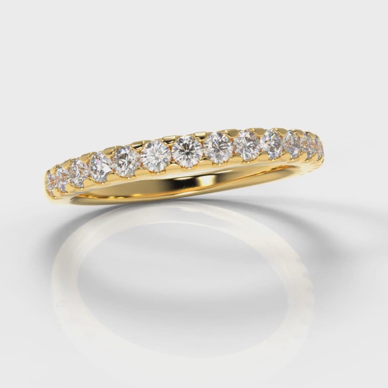 Micropavé Diamond Wedding Ring - Yellow Gold