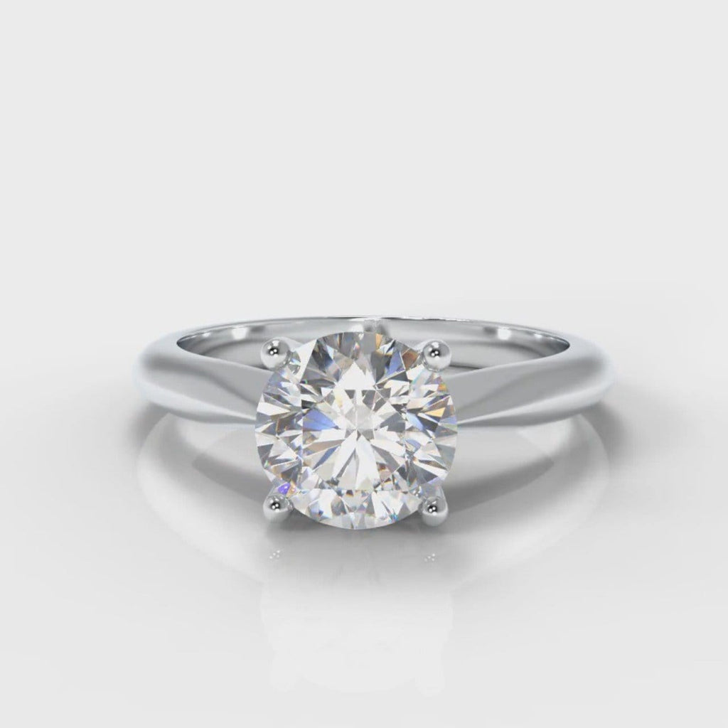 Classic solitaire round brilliant cut diamond engagement ring