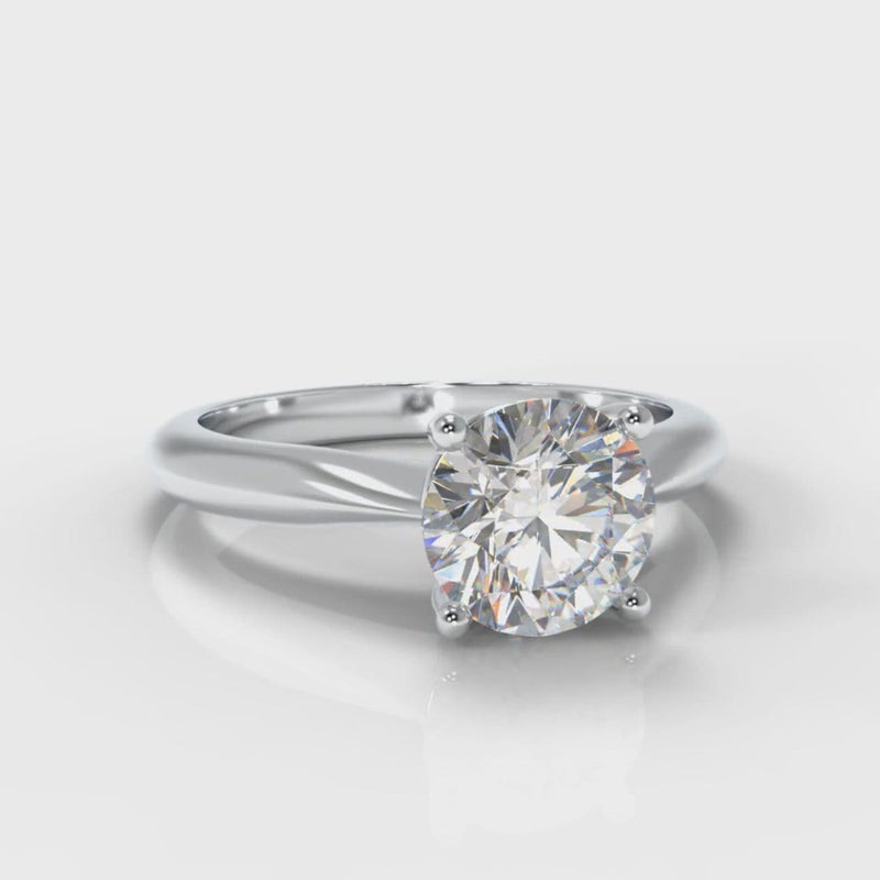 Classic solitaire round brilliant cut diamond engagement ring