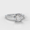 Petite Micropavé Round Brilliant Cut Diamond Engagement Ring
