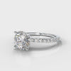 Petite Micropavé Round Brilliant Cut Diamond Engagement Ring