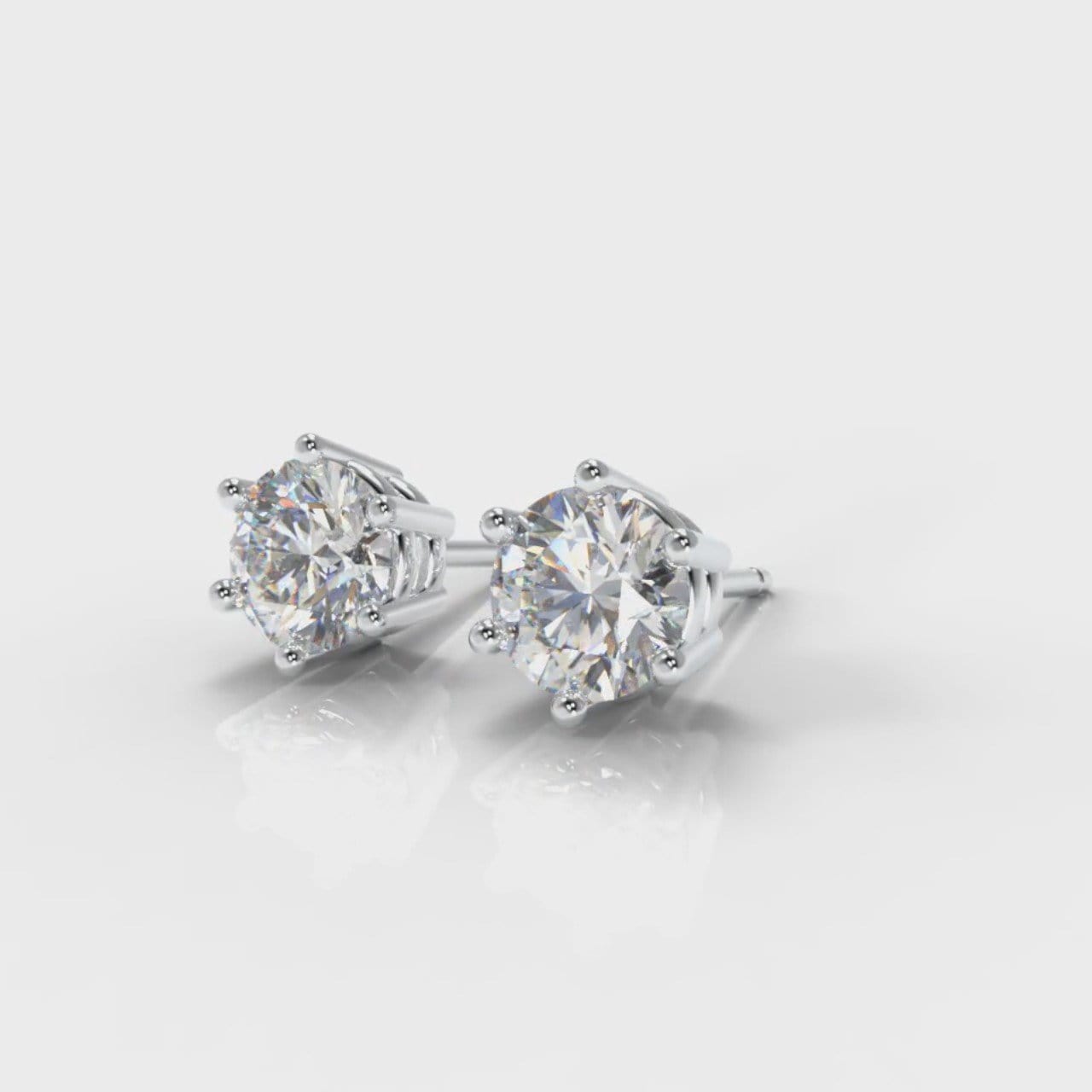 Six Claw Diamond Stud Earrings (Lab Grown Diamonds)