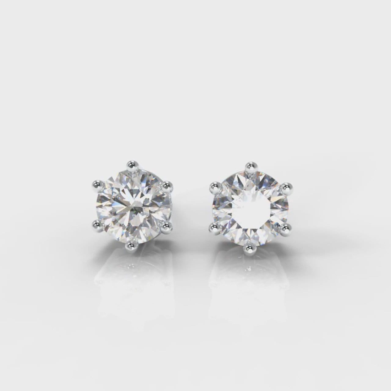 Six Claw Diamond Stud Earrings (GIA Certified)