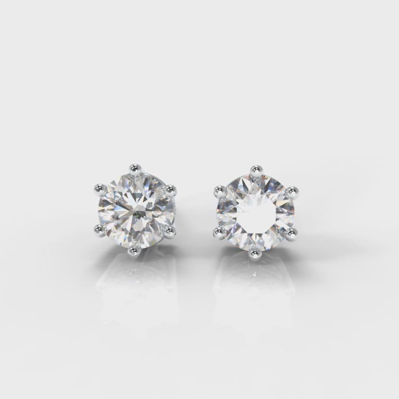 Six Claw Diamond Stud Earrings (Lab Grown Diamonds)