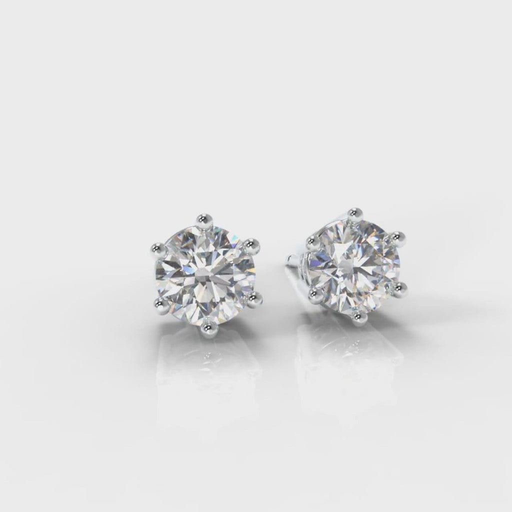 Six Claw Diamond Stud Earrings (Lab Grown Diamonds)