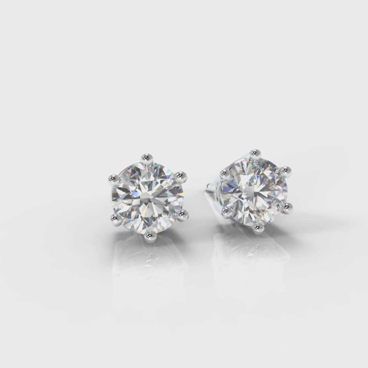 Six Claw Diamond Stud Earrings (GIA Certified)
